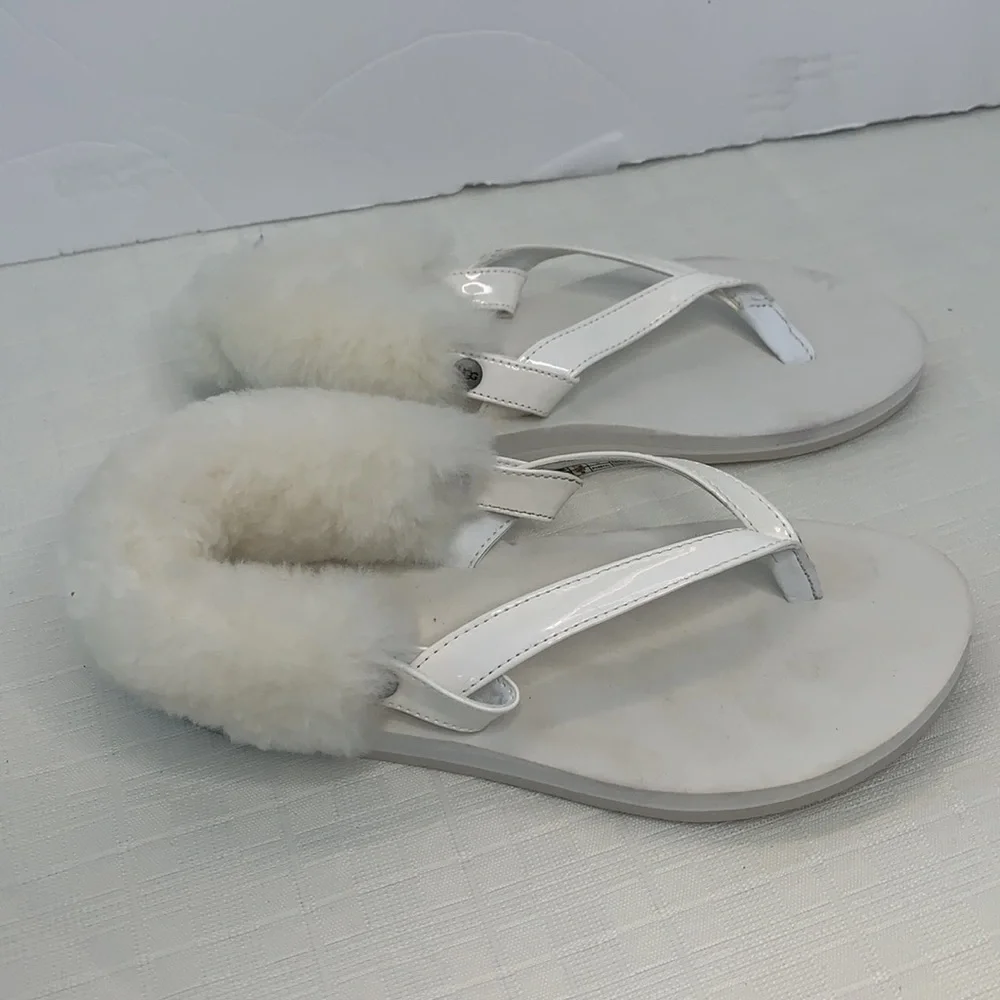 UGG LaaLaa Flat Sandal in white